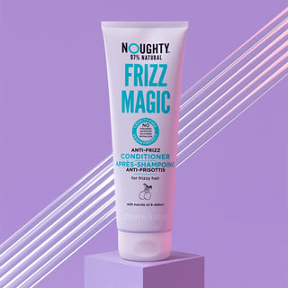Noughty Frizz Magic Vegan Natural conditioner for frizzy hair. Best-selling Natural hair products for frizzy dry hair. Cruelty free conditioner for dry or damaged hair. Vegan conditioner for split ends. Vegan conditioner for damaged hair. Anti-frizz shampoo and conditioner in Frizz Magic range
