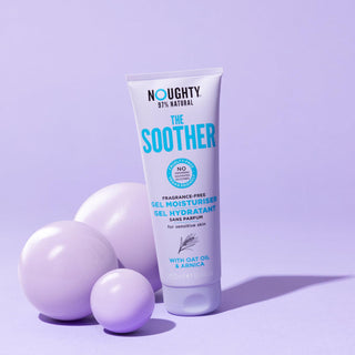 Noughty The Soother fragrance free gel moisturiser for sensitive and reactive skin. Natural body care vegan cruelty free natural sulphate free paraben free