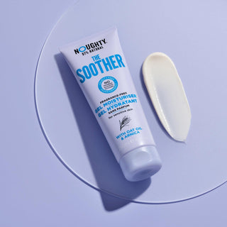 Noughty The Soother fragrance free gel moisturiser for sensitive and reactive skin. Natural body care vegan cruelty free natural sulphate free paraben free